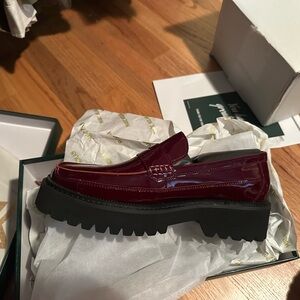 Marc Nolan Size 12 Wine Patent Leather Loafers